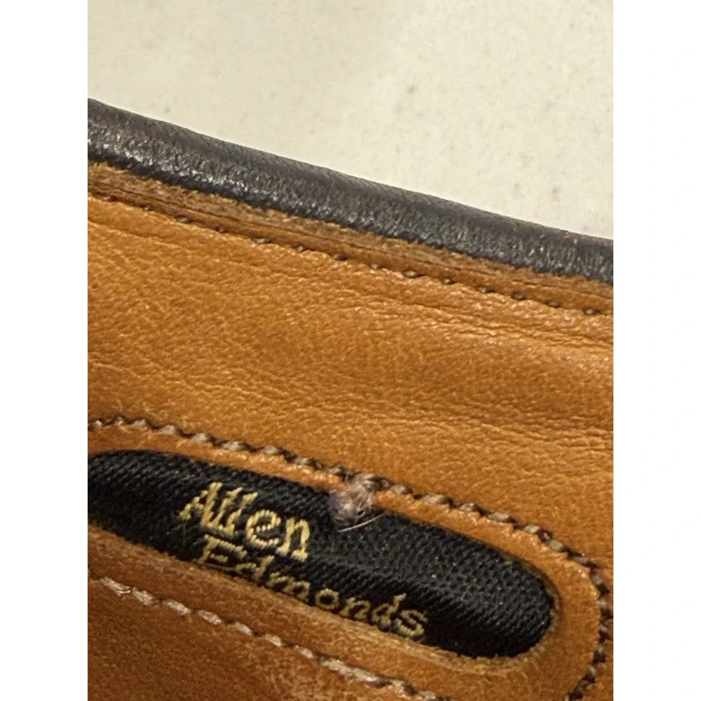 Allen Edmonds Ramsey Mens Brown Leather & Linen Oxford Dress Shoes Sz 11 D